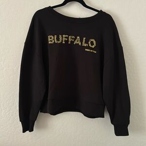 NWT Buffalo Exchange Gold Beaded Buffalo Sweater M